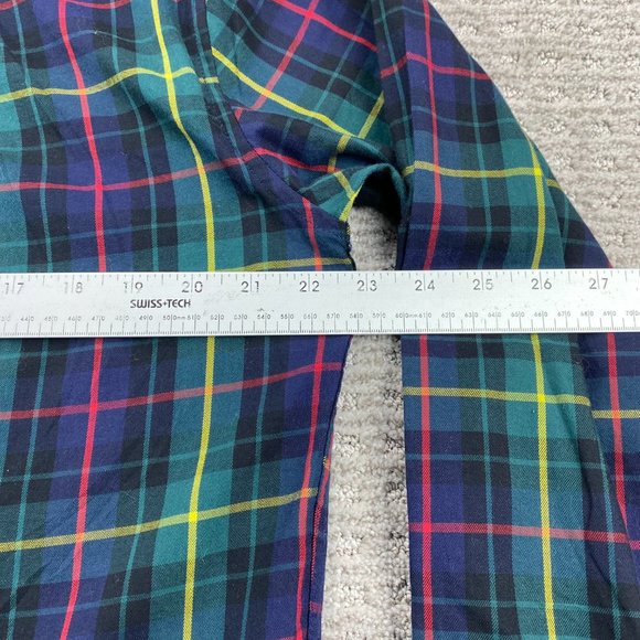 Tommy Hilfiger Shirt Men Medium Green Multicolor Plaid Button Down Long Sleeve - Picture 9 of 10